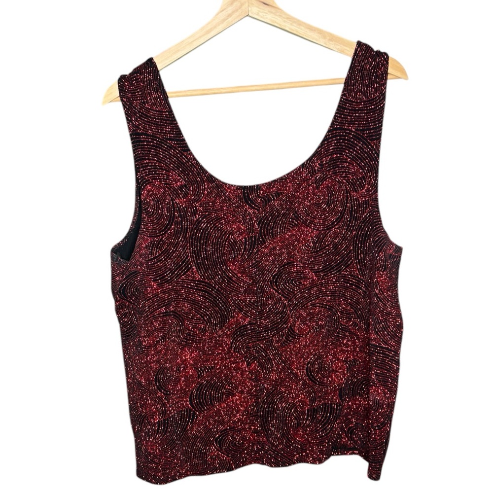 Ruby Red Glitter Swirl Tank Top - image 2
